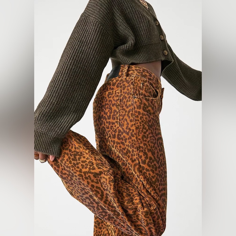 Cheetah print corduroy